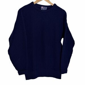 Lord Jeff Size M Wool Sweater 100% Pure New Wool Spun Made USA HOLES SEE PICS